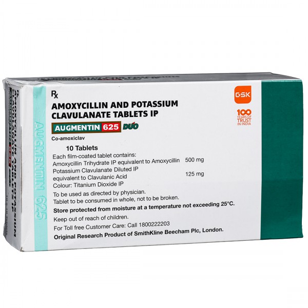Augmentin Duo 625 mg Tablet (10 Tab)