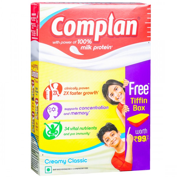 Buy Complan Creamy Classic Flavour Refill (Free Tiffin Box) 500 g ...