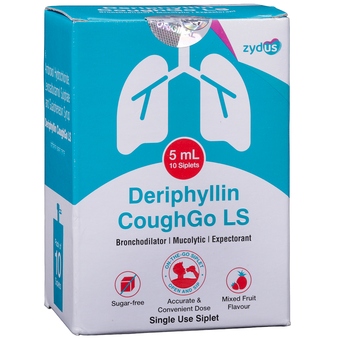 Deriphyllin CoughGo LS Sugar Free Mixed Fruit Flavour Siplet 10 x 5 ml Deriphyllin CoughGo LS Sugar Free Mixed Fruit Flavour Siplet 10 x 5 ml