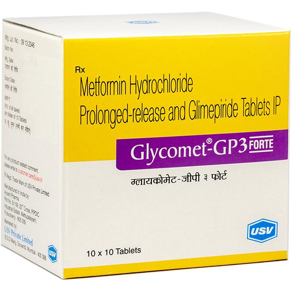 Glycomet GP Forte 3 mg Tablet (10 Tab) Glycomet GP Forte 3 mg Tablet (10 Tab)
