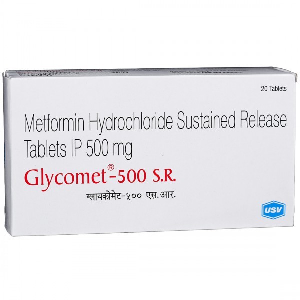 Glycomet SR 500 mg Tablet (20 Tab) Glycomet SR 500 mg Tablet (20 Tab)