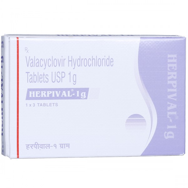 Herpival 1 g Tablet (3 Tab) Herpival 1 g Tablet (3 Tab)