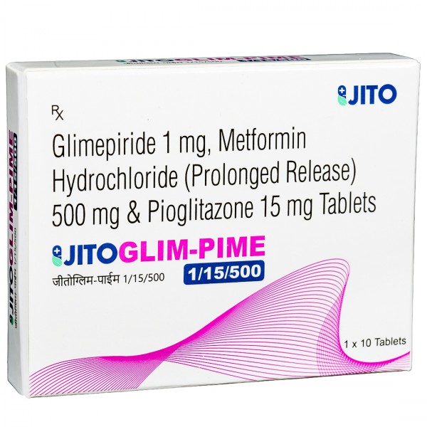 Jitoglim PIME 1/15/500 Tablet (10 Tab) Jitoglim PIME 1/15/500 Tablet (10 Tab)