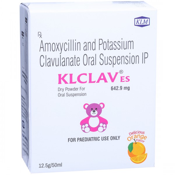 Klclav ES 642.9 mg Delicious Orange Flavour Dry Powder For Oral Suspension 50 ml
