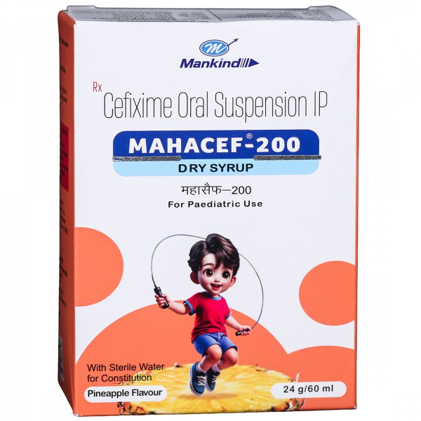 Mahacef 200 Pineapple Flavour Dry Syrup 24 g/60 ml Mahacef 200 Pineapple Flavour Dry Syrup 24 g/60 ml