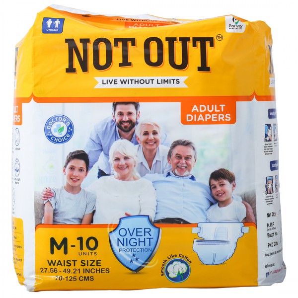Buy Not Out Adult Diapers M Pack Of 10 Online at the Best Price ...