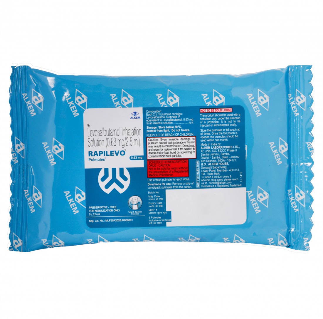 Rapilevo 0.63 mg Pulmules 2.5 ml (5 Pulmules) Rapilevo 0.63 mg Pulmules 2.5 ml (5 Pulmules)