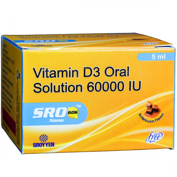 SRO 60K Nano Sugar Free Butterscotch Flavour Oral Solution 5 ml