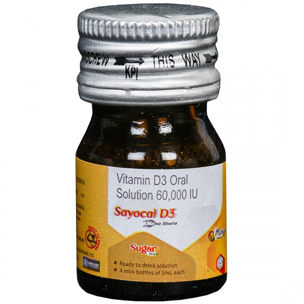 Sayocal D3 Nano Shots Mango Flavour Sugar Free Oral Solution 5 ml