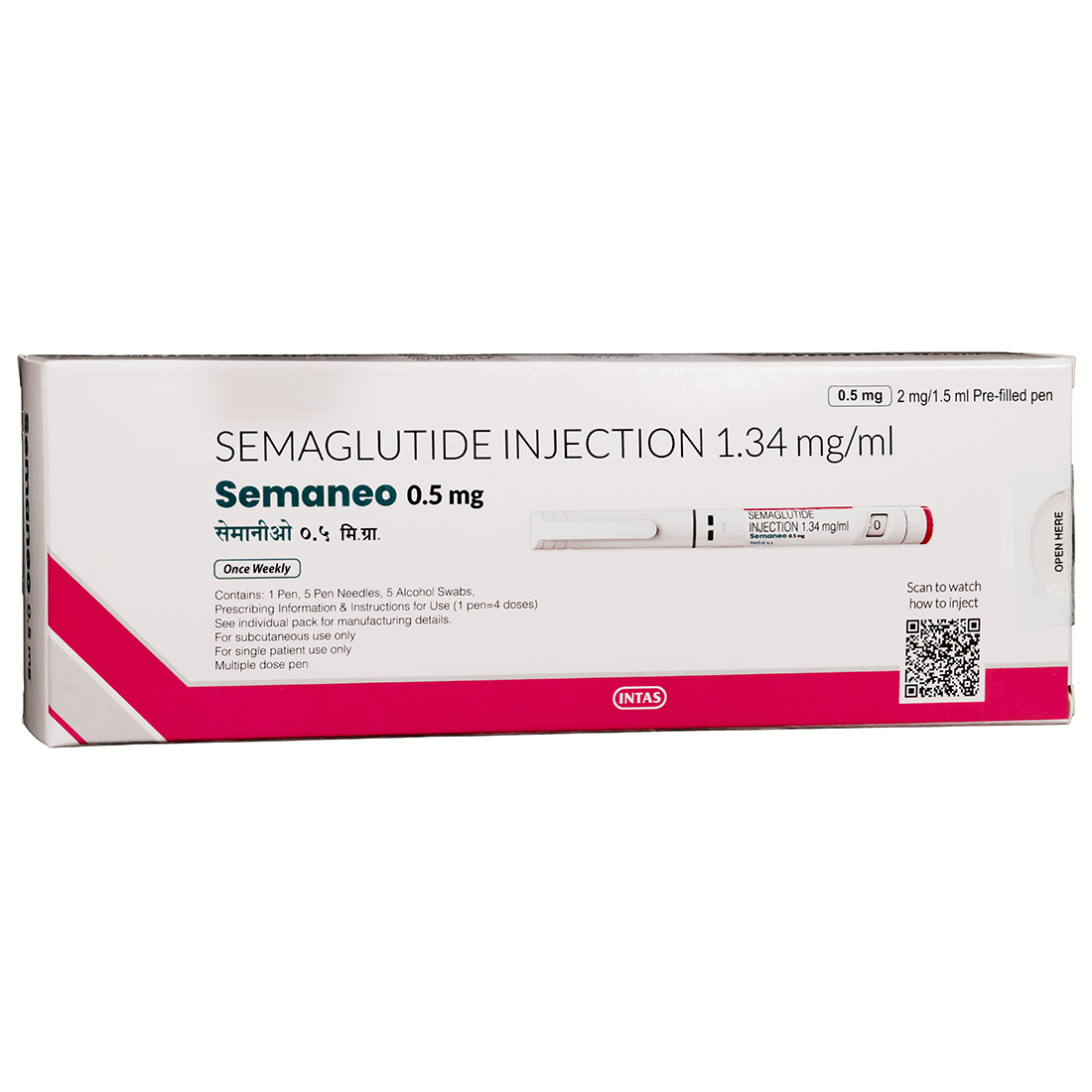 Semaneo 0.5 mg Injection 1.5 ml (Prefilled Pen) Semaneo 0.5 mg Injection 1.5 ml (Prefilled Pen)