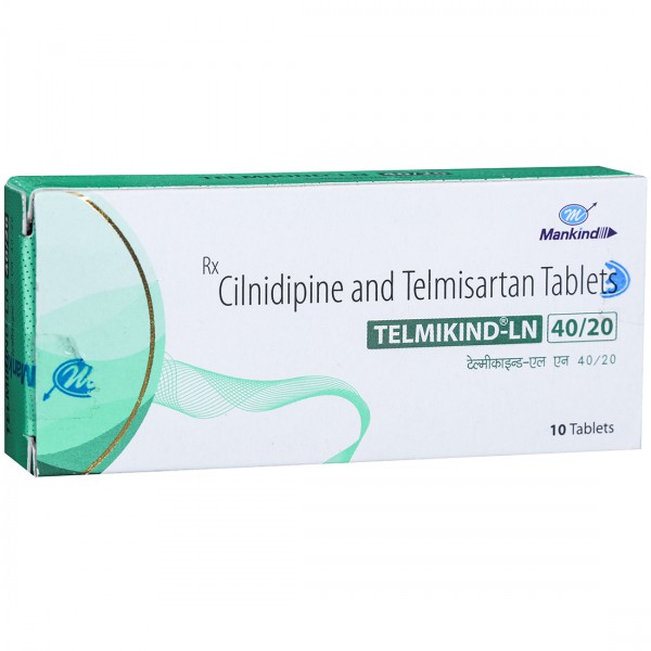 Telmikind LN 40/20 mg Tablet (10 Tab) Telmikind LN 40/20 mg Tablet (10 Tab)