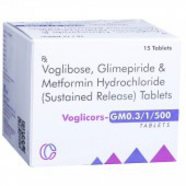 Voglicors GM 0.3/1/500 Tablet (15 Tab) Voglicors GM 0.3/1/500 Tablet (15 Tab)