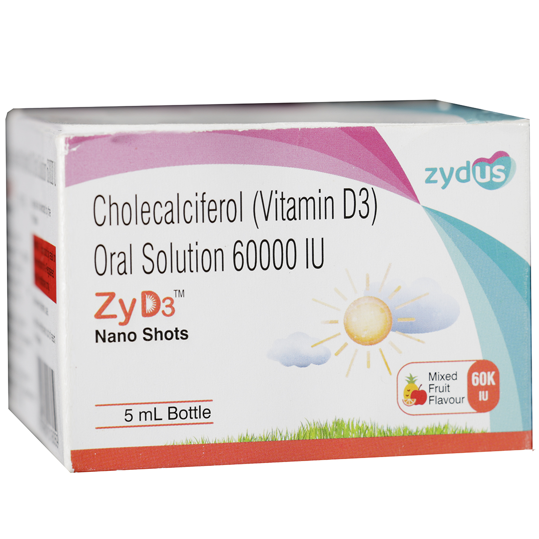 ZyD3 60K IU Nano Shots Mixed Fruit Flavour Oral Solution 5 ml